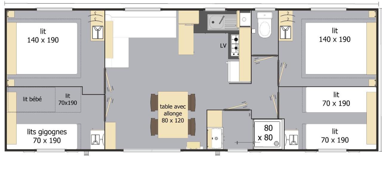 Mobil Home Xxl 4 Chambres - Camping Du Vieux Moulin Vensac Exteriör bild